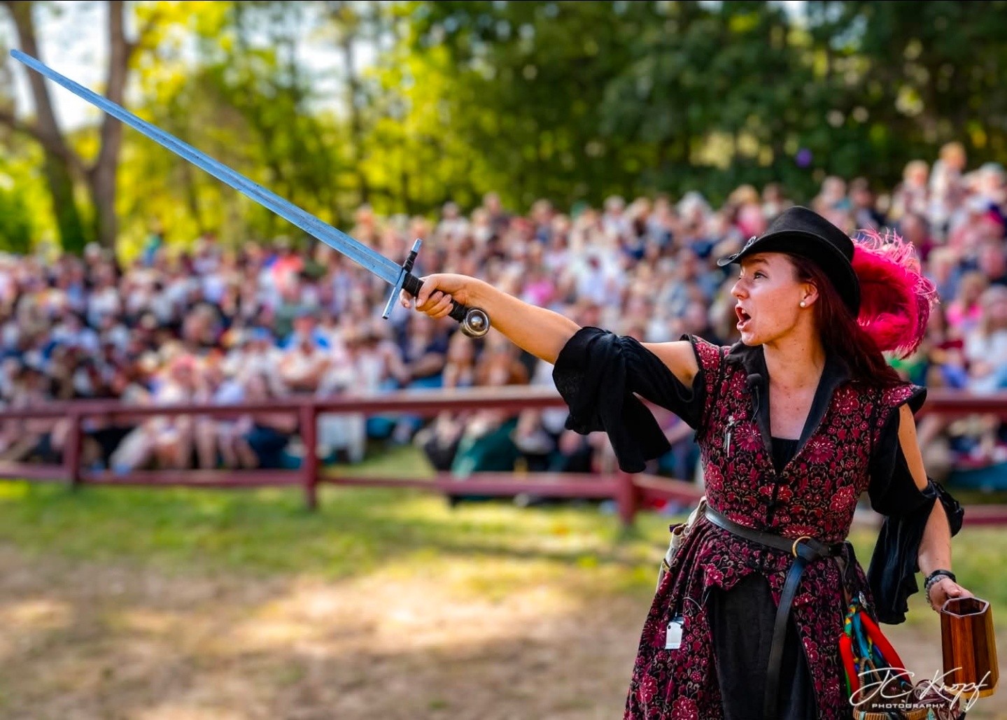 Lady Margaret introduces the Knights of the New Order at the Michigan Renaissance Festival.