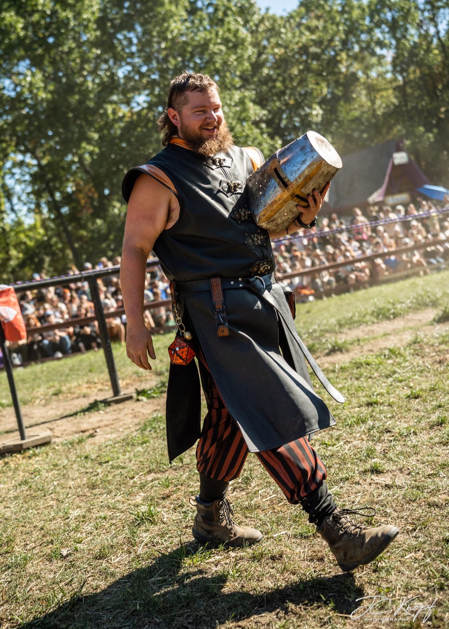The Red Squire likes to have fun on the lyst in between the jousts of the Knights of the New Order.